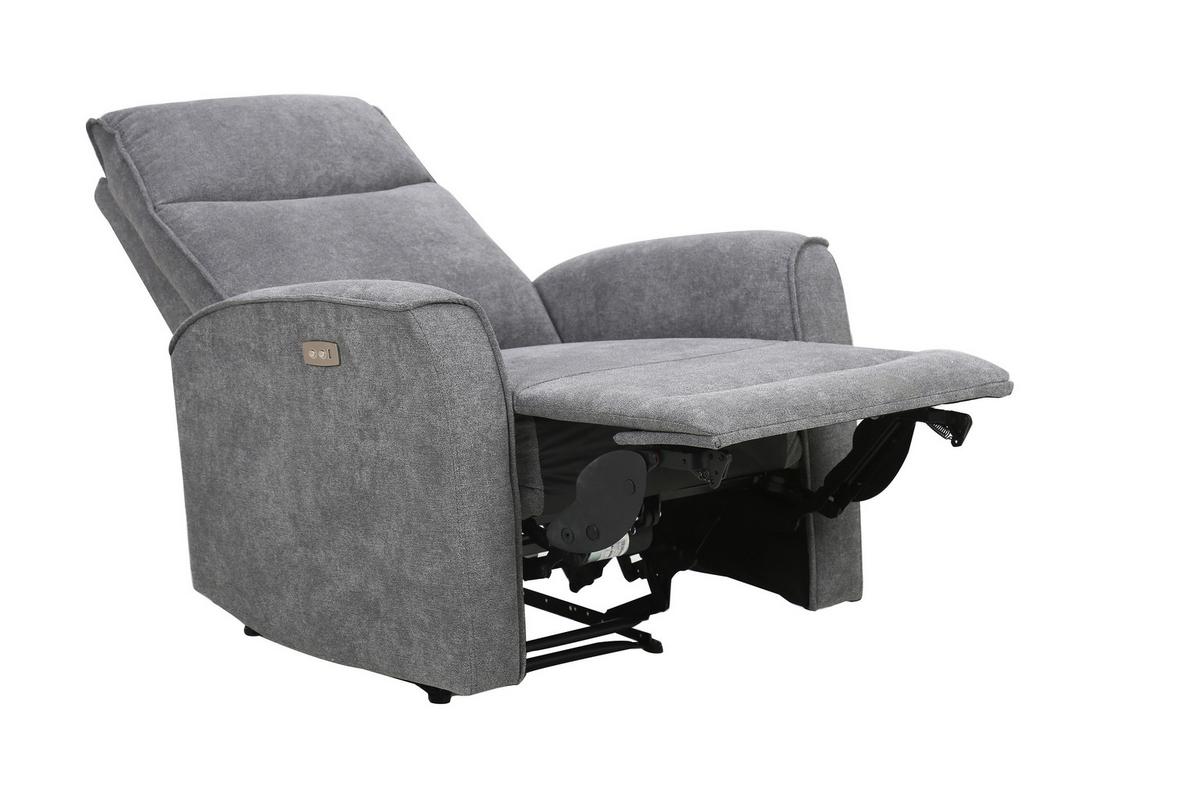 Polohovateľné TV kreslo Leon, sivé - čierna/sivá, Konventionell, textil/plast (85/105/97cm) - Ondega