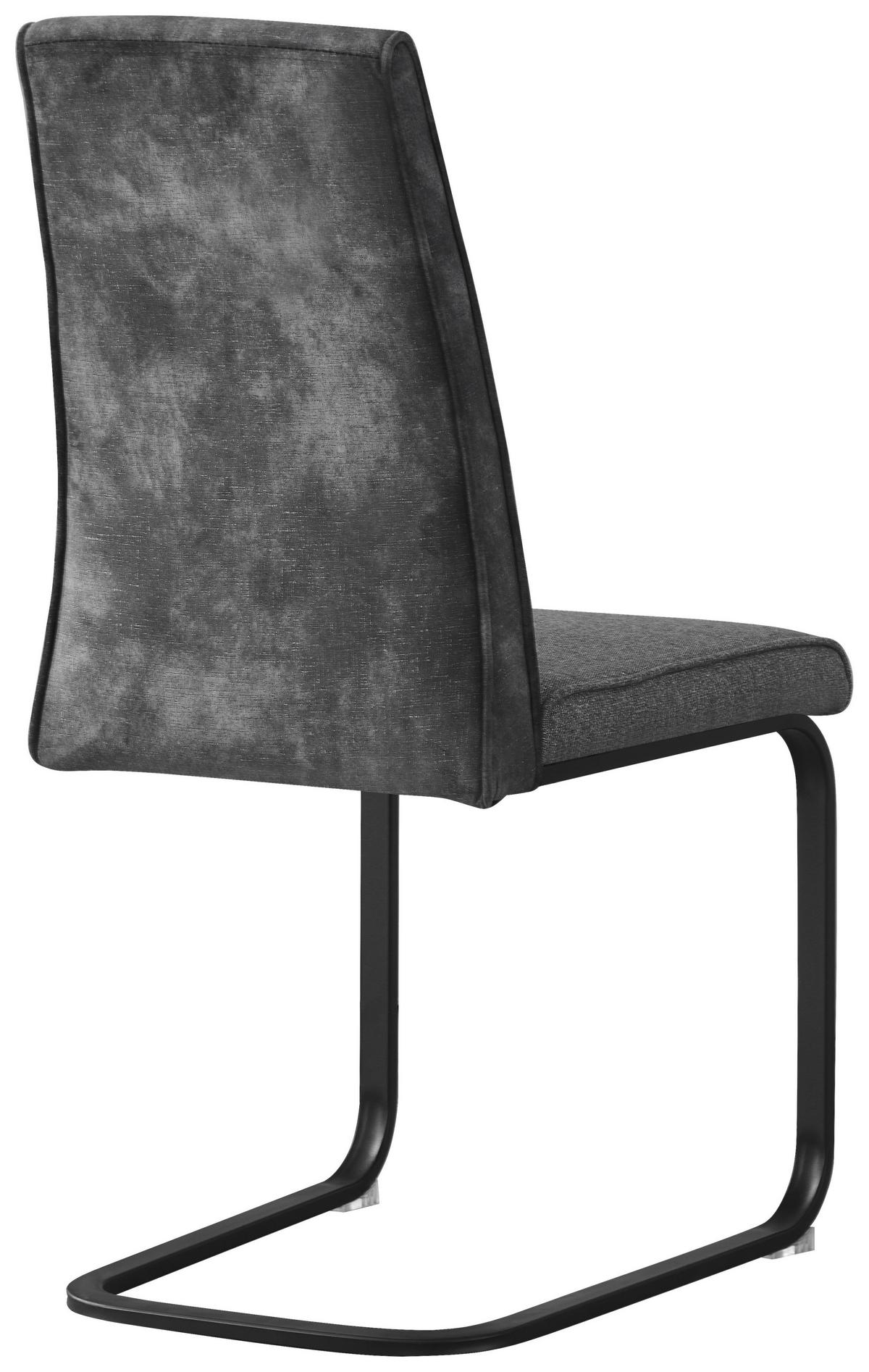 Schwingstuhl Rab Dunkelgrau Eisen Schwarz, B: 46 cm - Dunkelgrau/Schwarz, KONVENTIONELL, Holz/Textil (46/94/62cm) - MID.YOU