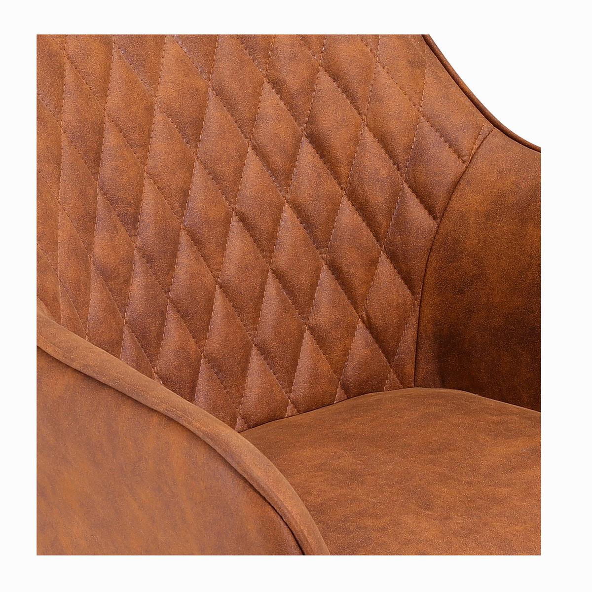 Armlehnstuhl-Set Braun B: 56,5 cm - Schwarz/Braun, MODERN, Textil/Metall (56,5/83/63cm) - Livetastic