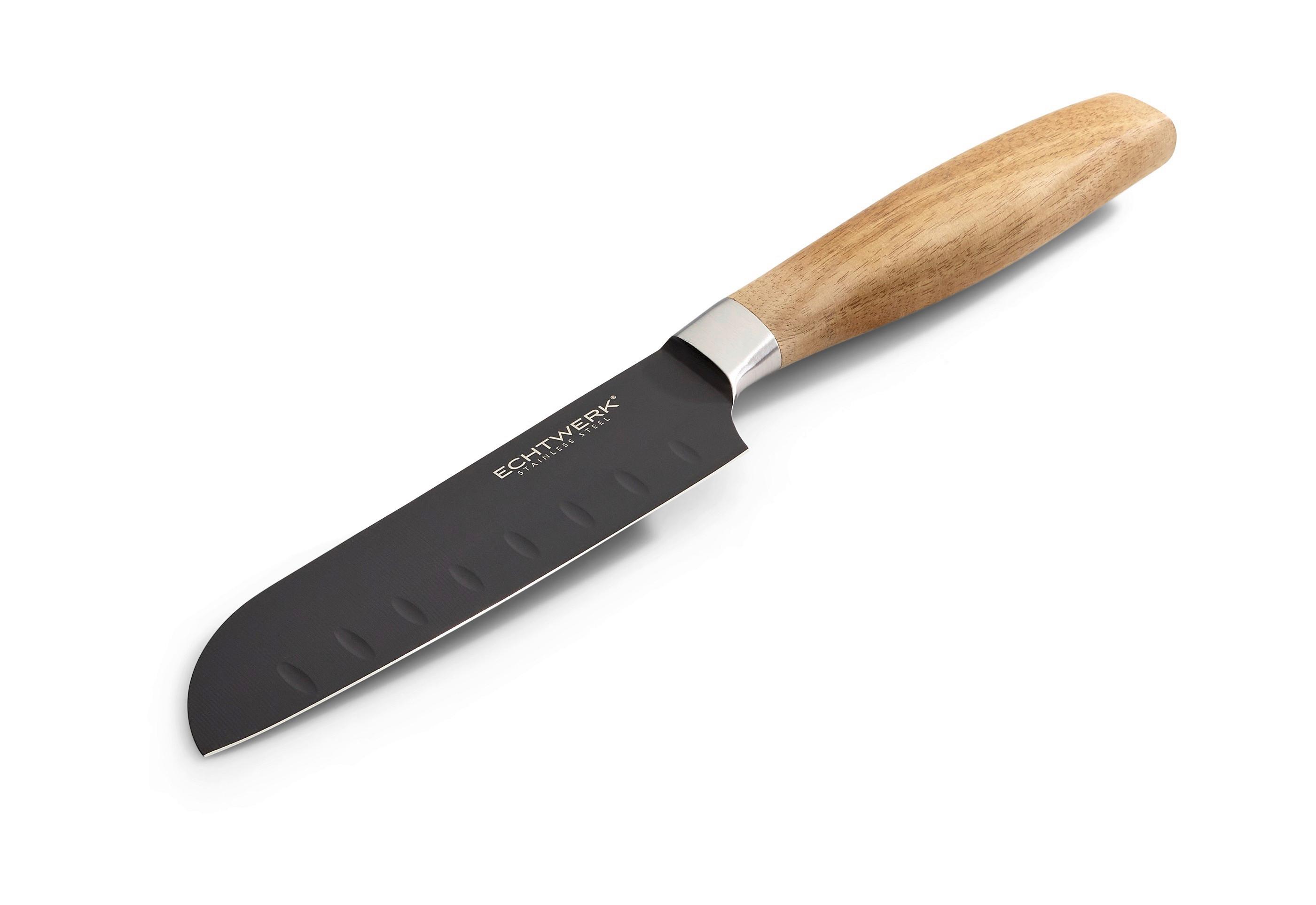 Santokumesser Rosenholz/ Schwarz Klinge: 15 cm - Schwarz, Basics, Metall (15cm) - Echtwerk
