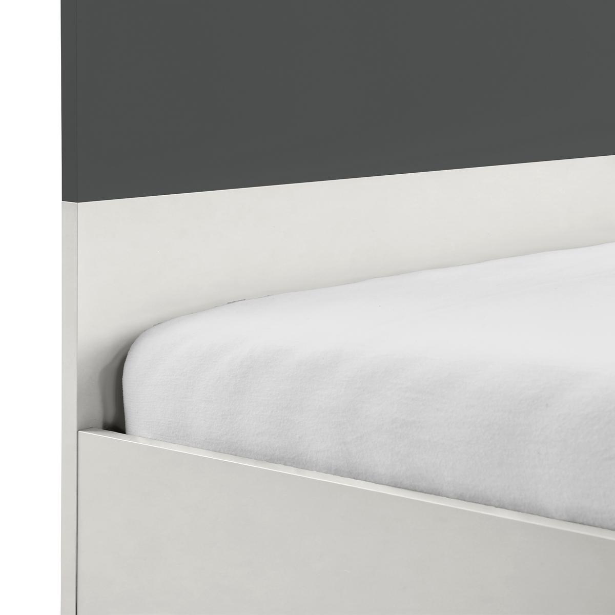 Bett Basic Two Kaschmir/Anthrazit 90x200 - Kaschmir/Anthrazit, KONVENTIONELL, Holzwerkstoff (90/200cm)