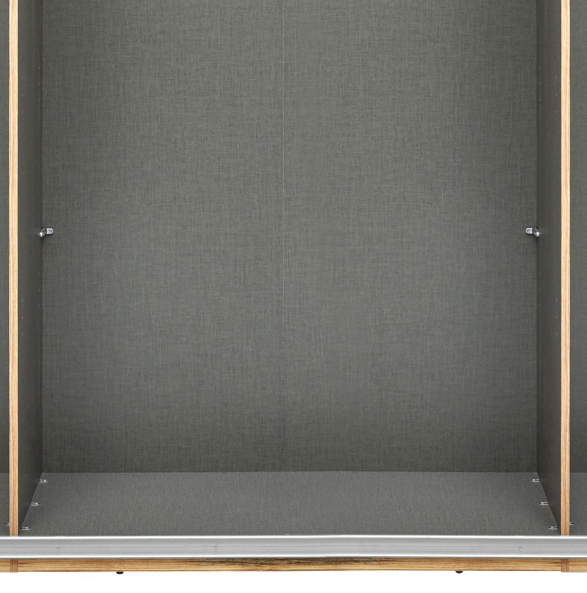 Schwebetürenschrank 270cm Alicante, Alpinlook/Betonoxid - Fichtefarben/Eichefarben, MODERN, Holzwerkstoff (270/210/60cm) - Luca Bessoni