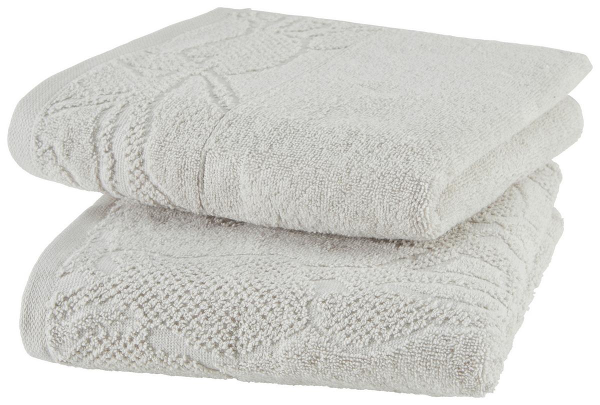 Handtuchset Lucia 2er Pack - Silberfarben, ROMANTIK / LANDHAUS, Textil (50/90cm) - James Wood
