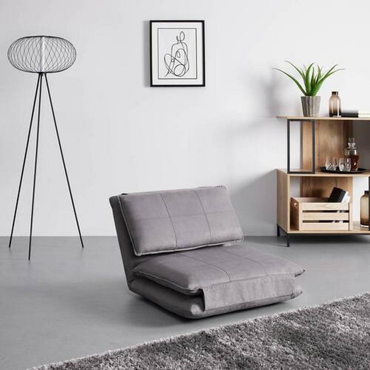 Rozkladacie kreslo ENI, sivá - čierna/sivá, Modern, kov/textil (73/56/72cm) - Bessagi Home