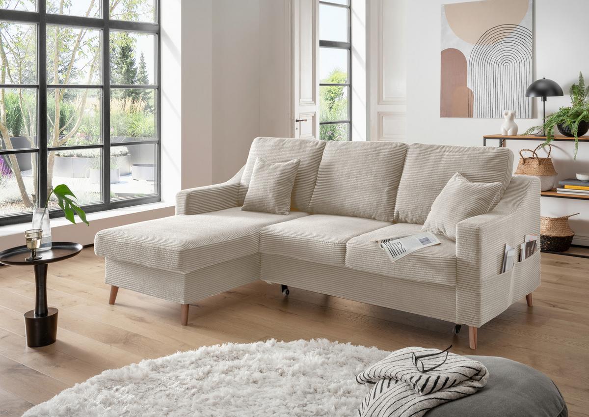 Ecksofa Valentina - Beige/Naturfarben, Design, Textil (150/228cm) - P & B