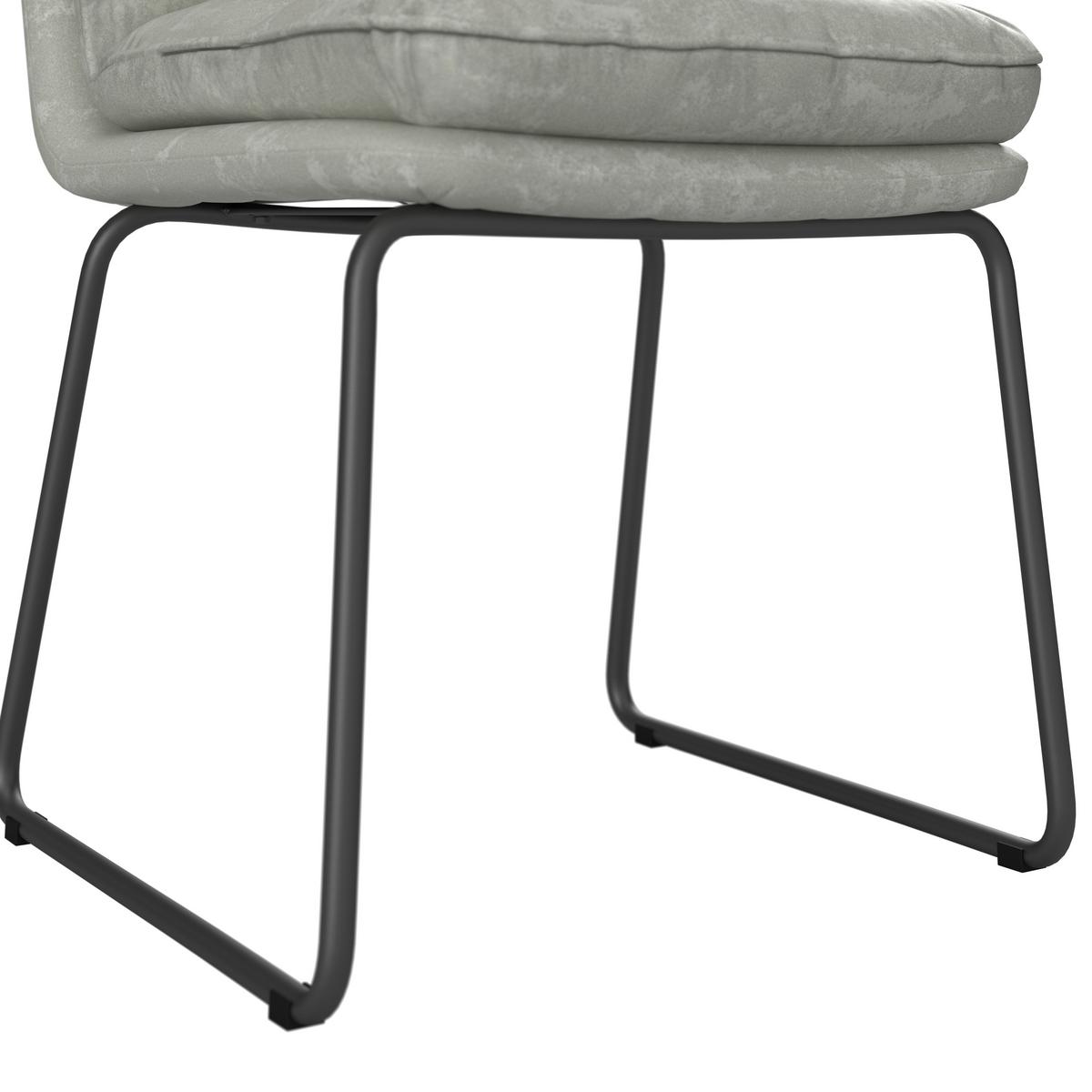 Židle KONA světle šedá - světle šedá/tmavě šedá, Moderní, kov/dřevo (51/90/62cm) - Bessagi Home