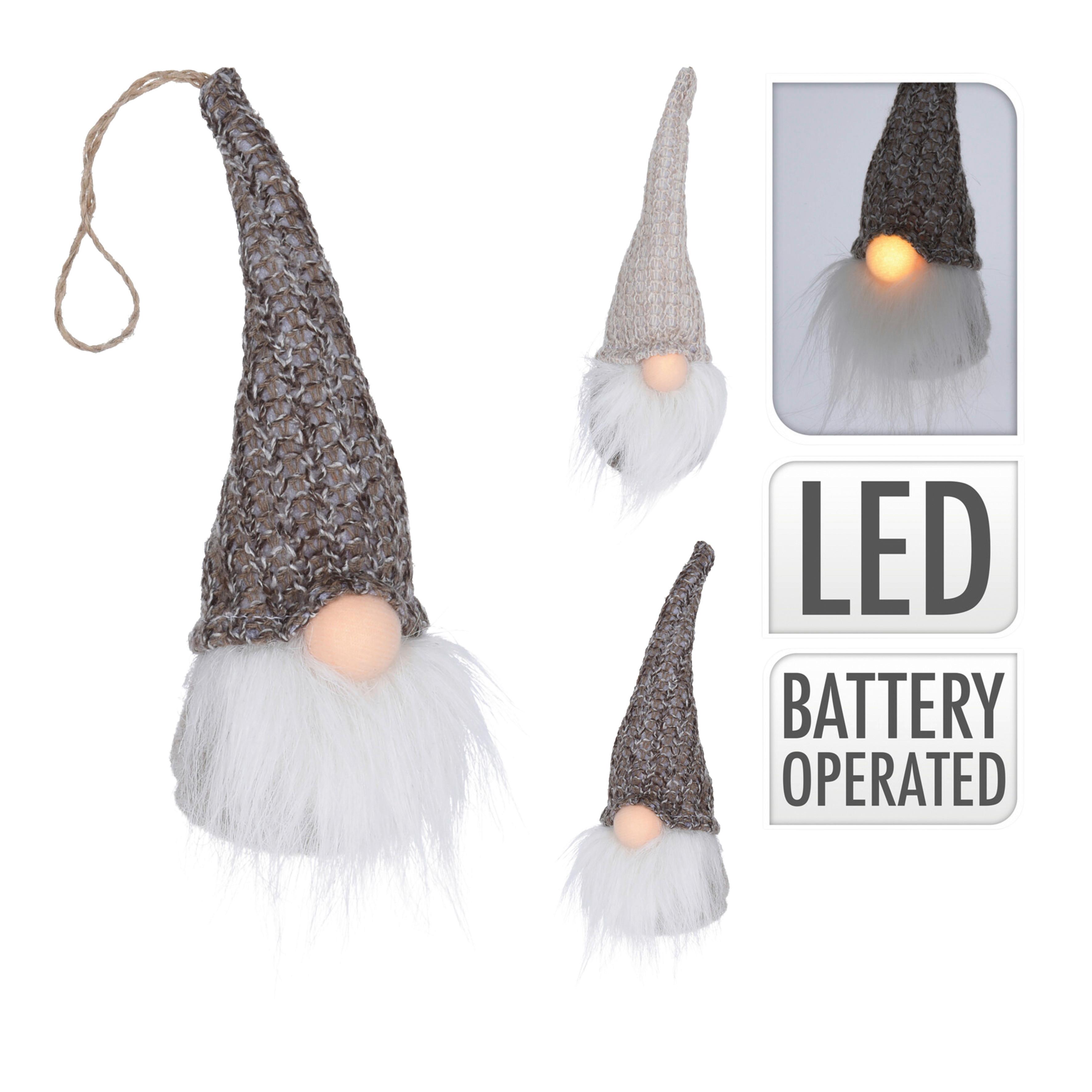 Dekor Törpe Led - textil (19cm)