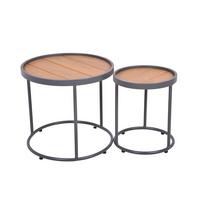 Gartenbeistelltisch Silea - Anthrazit/Braun, Basics, Kunststoff/Metall (48/45/48cm) - Gardenson