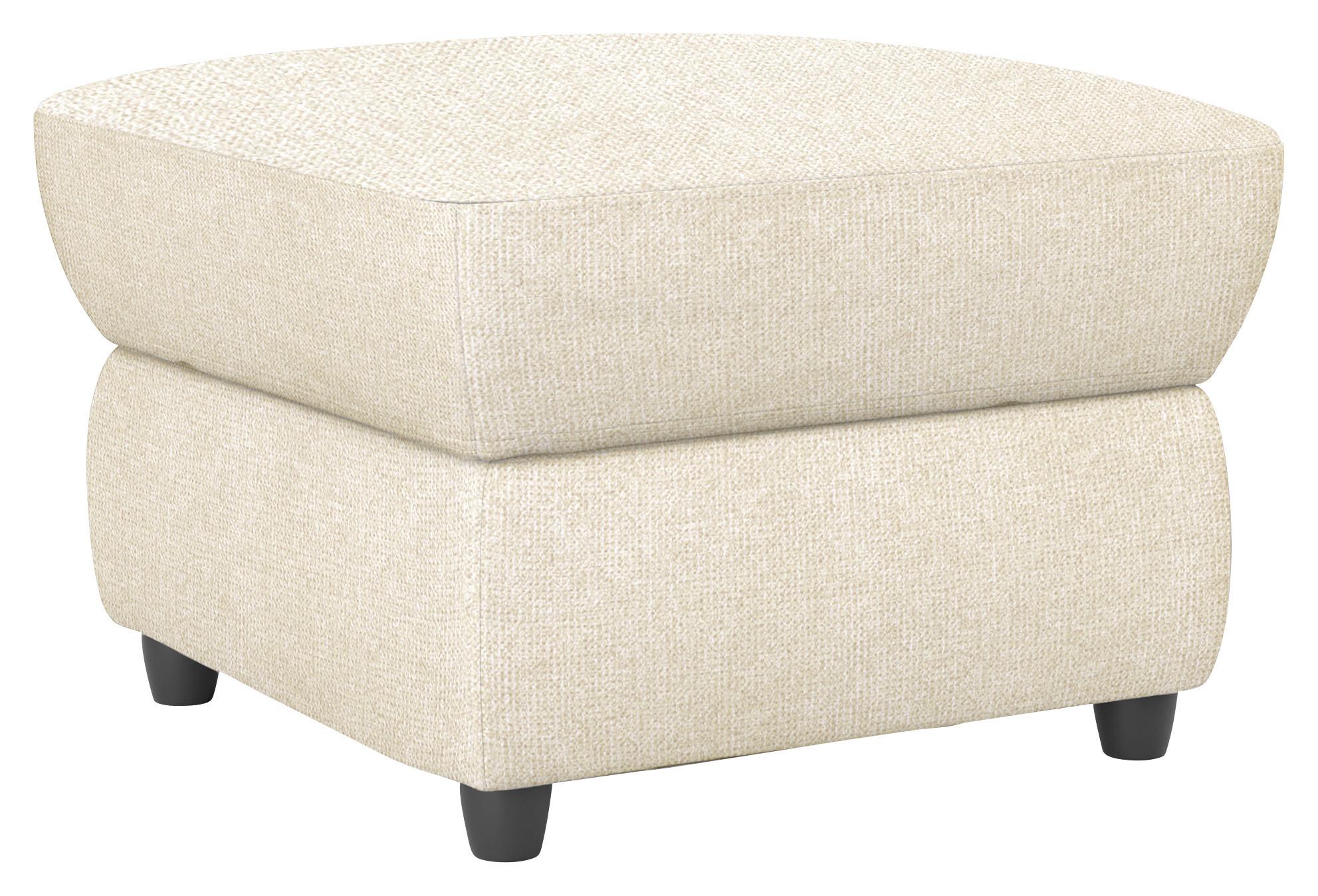 Polsterhocker Boston Creme Chenille - Creme/Schwarz, KONVENTIONELL, Textil (68/45/68cm) - Livetastic