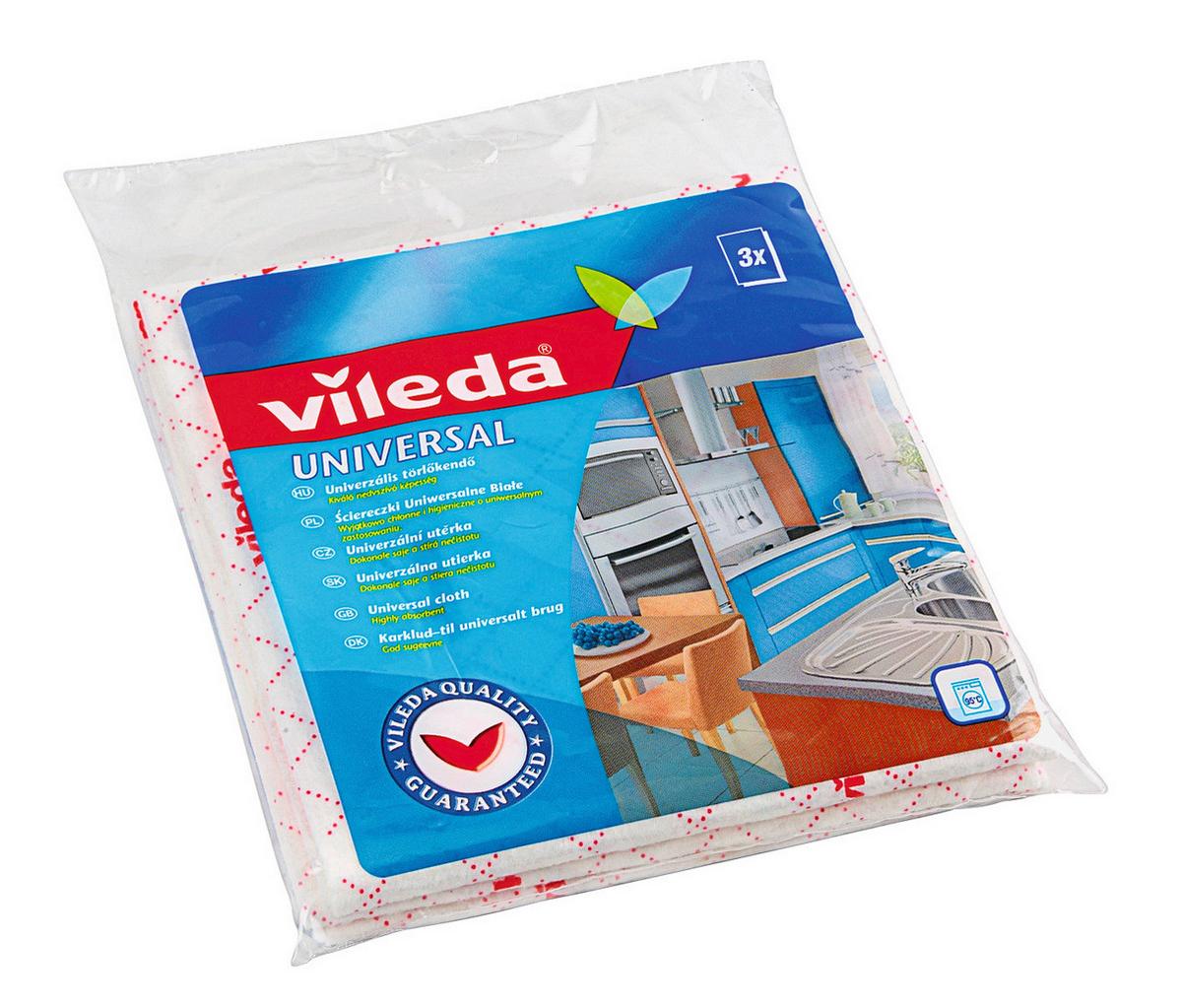 Törlőkendő Vileda - bézs, Konventionell, karton/textil - Vileda