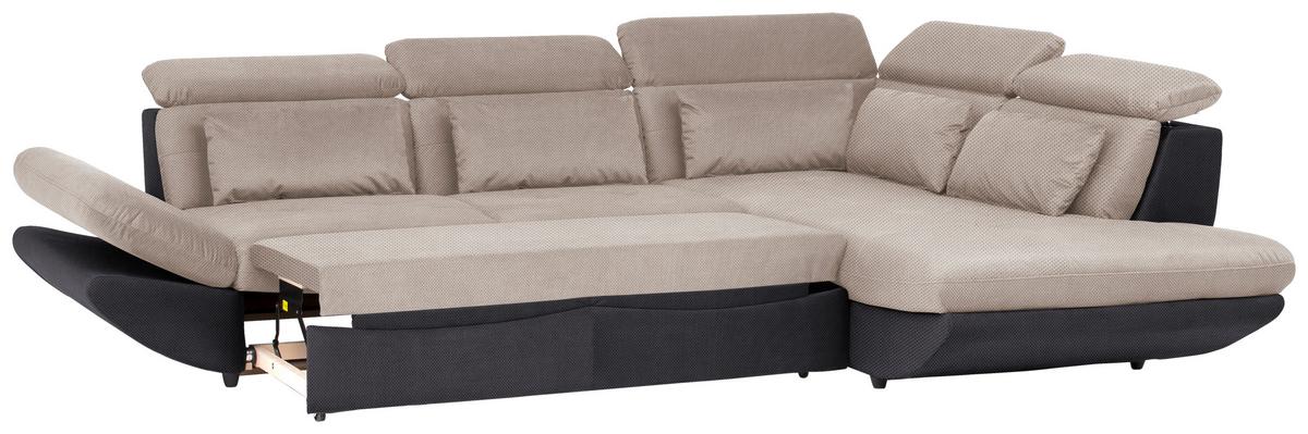 Sarokgarnitúra Park - világosszürke/sötétszürke, Modern, textil (311/80/233cm)