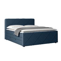 Boxspringbett mit Bettkasten Cordoba 180x200 cm Blau - Blau/Schwarz, MODERN, Holz/Kunststoff (180/200cm) - MID.YOU