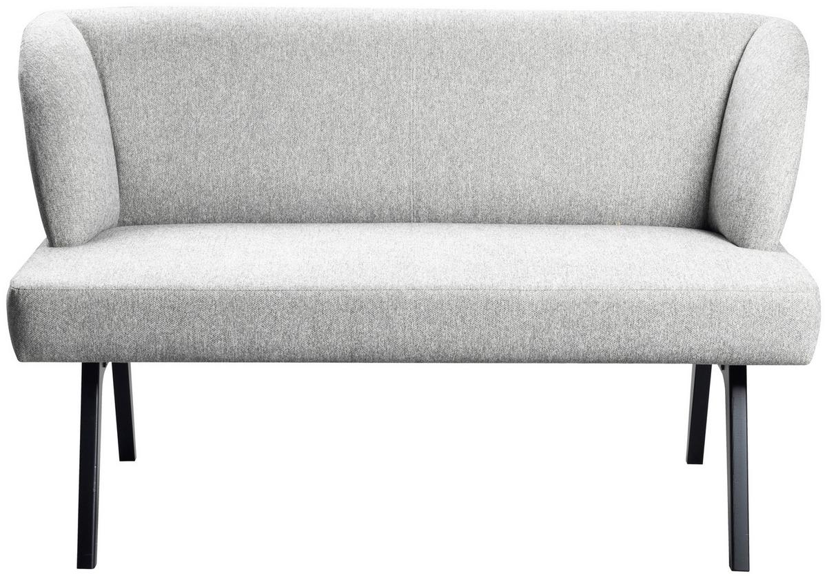 Sitzbank Nala - Hellgrau/Schwarz, MODERN, Holz/Textil (140/86/48cm)