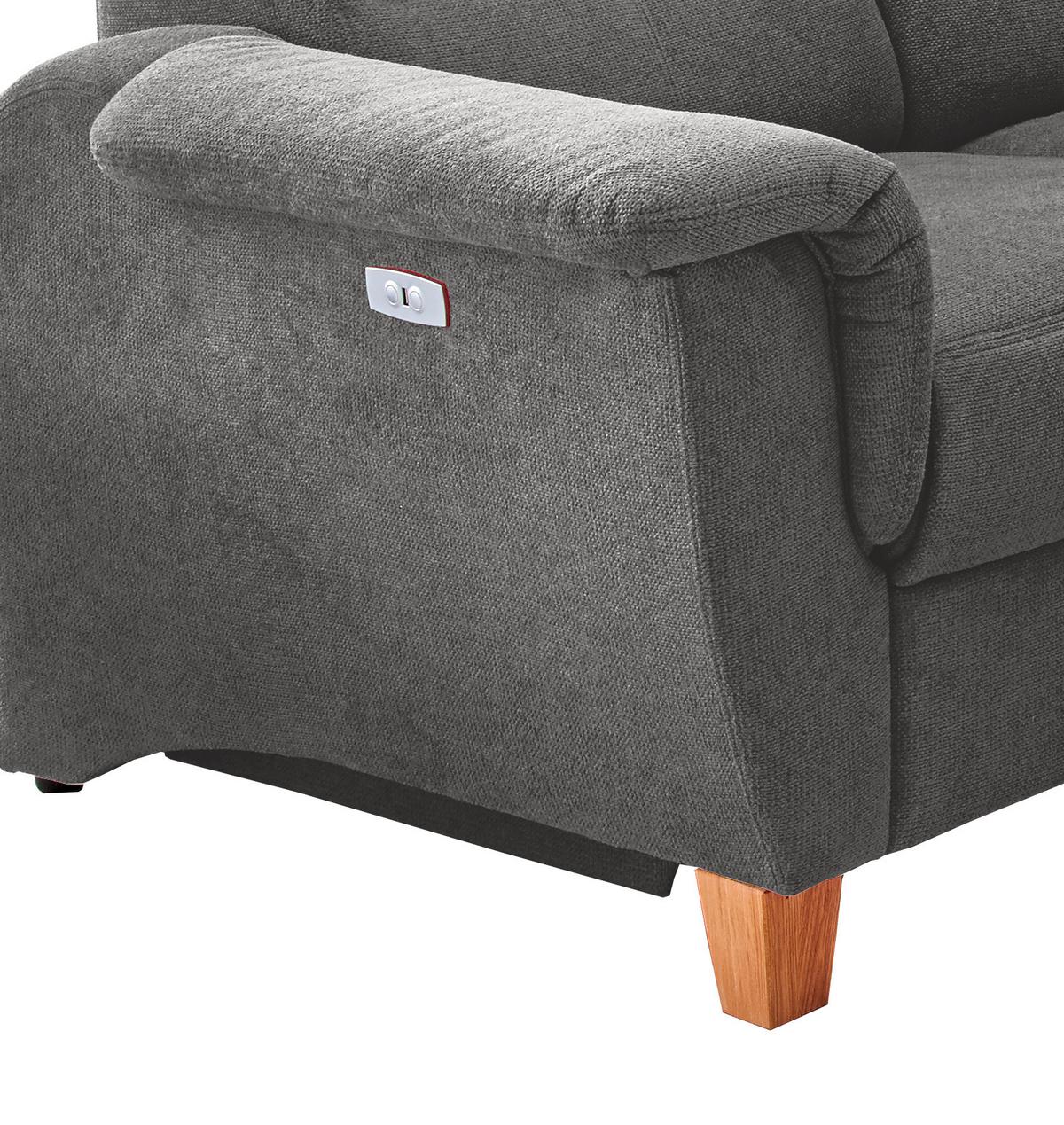 Ecksofa Parole Dunkelgrau S:241/238 cm - Wildeiche/Dunkelgrau, KONVENTIONELL, Textil (241/238cm) - Livetastic
