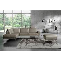 Ecksofa Spring Schwarz Chrom S: 250x273 cm - Chromfarben/Grau, Design, Leder (250/273cm) - Livetastic