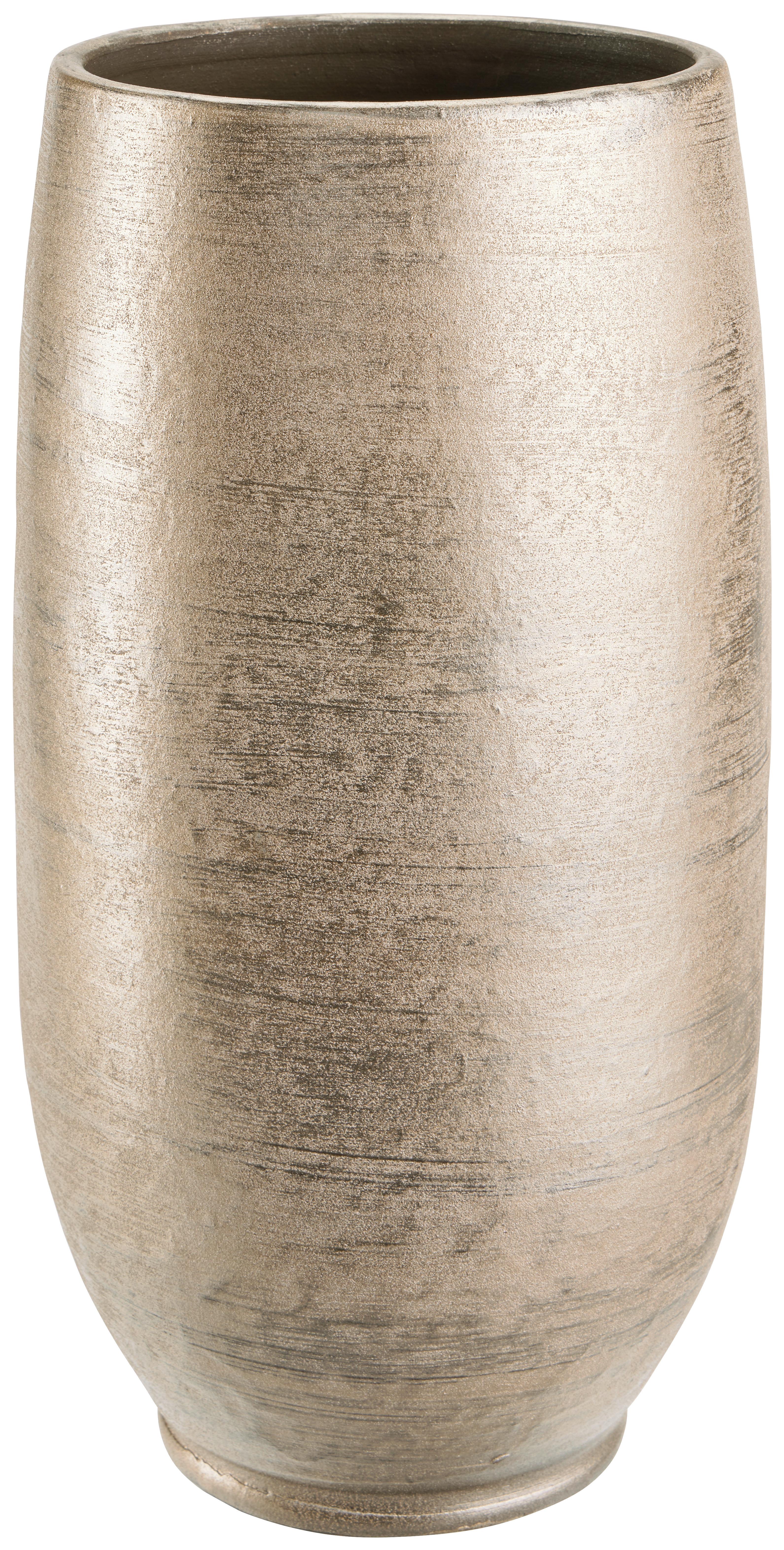 Vase Brena - Champagner/Goldfarben, Basics, Keramik (16/35cm) - Luca Bessoni