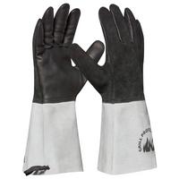 Grillhandschuh aus Kunststoff, Leder, Rutschfest - Schwarz/Grau, Basics, Leder/Kunststoff (40/18/3,5cm)
