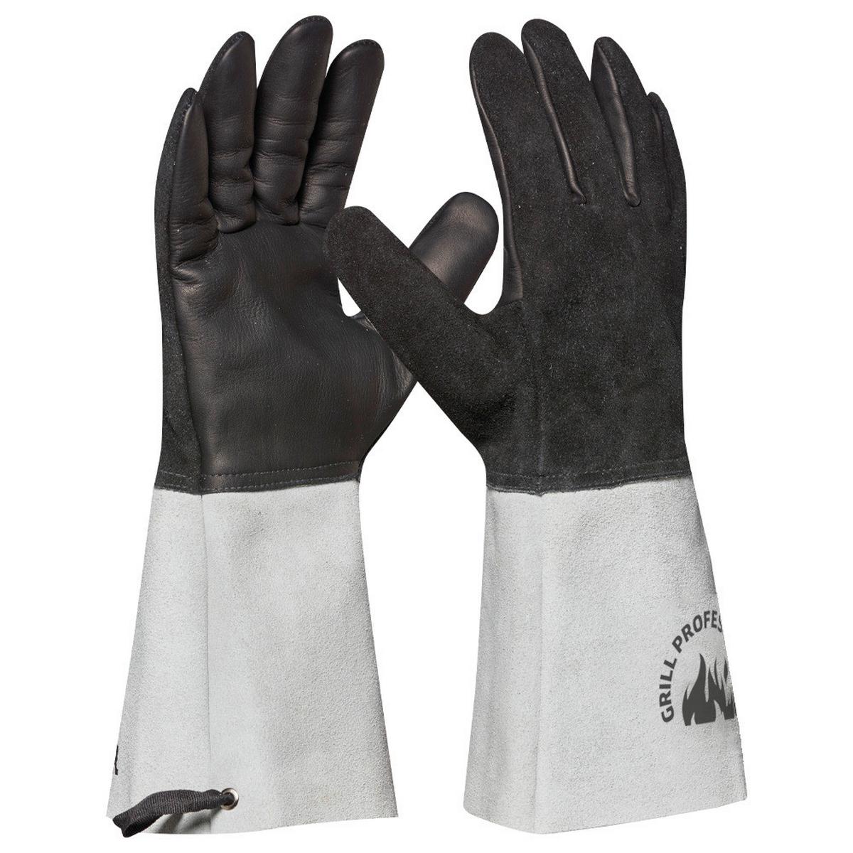 Grillhandschuh aus Kunststoff, Leder, Rutschfest - Schwarz/Grau, Basics, Leder/Kunststoff (40/18/3,5cm)