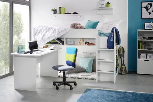 PSACÍ STŮL WHITE - bílá, kompozitní dřevo (140/75/66cm)