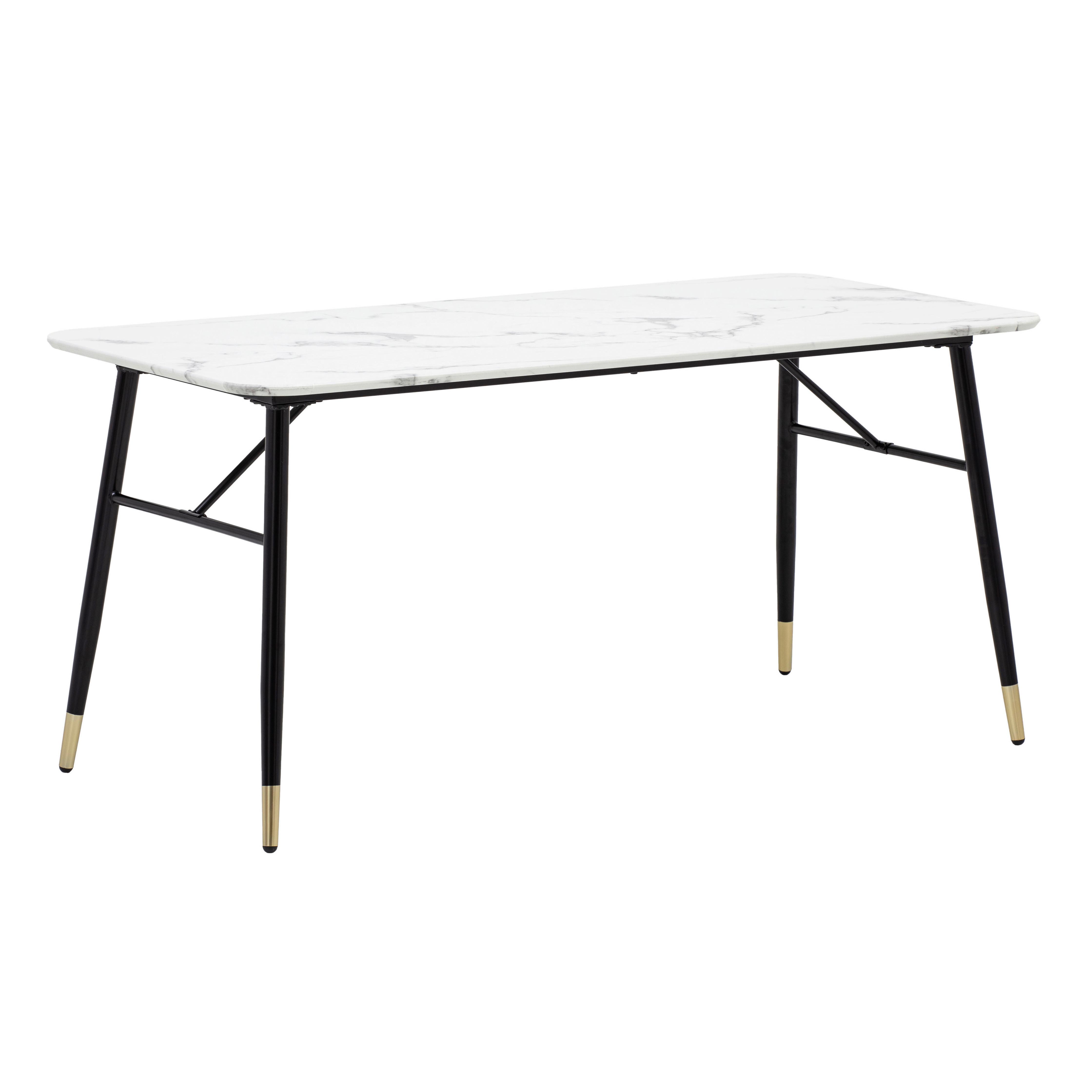 Jedálenský stôl 120x60cm - čierna/zlatá, Design, kov/kompozitné drevo (120/76/60cm) - MID.YOU