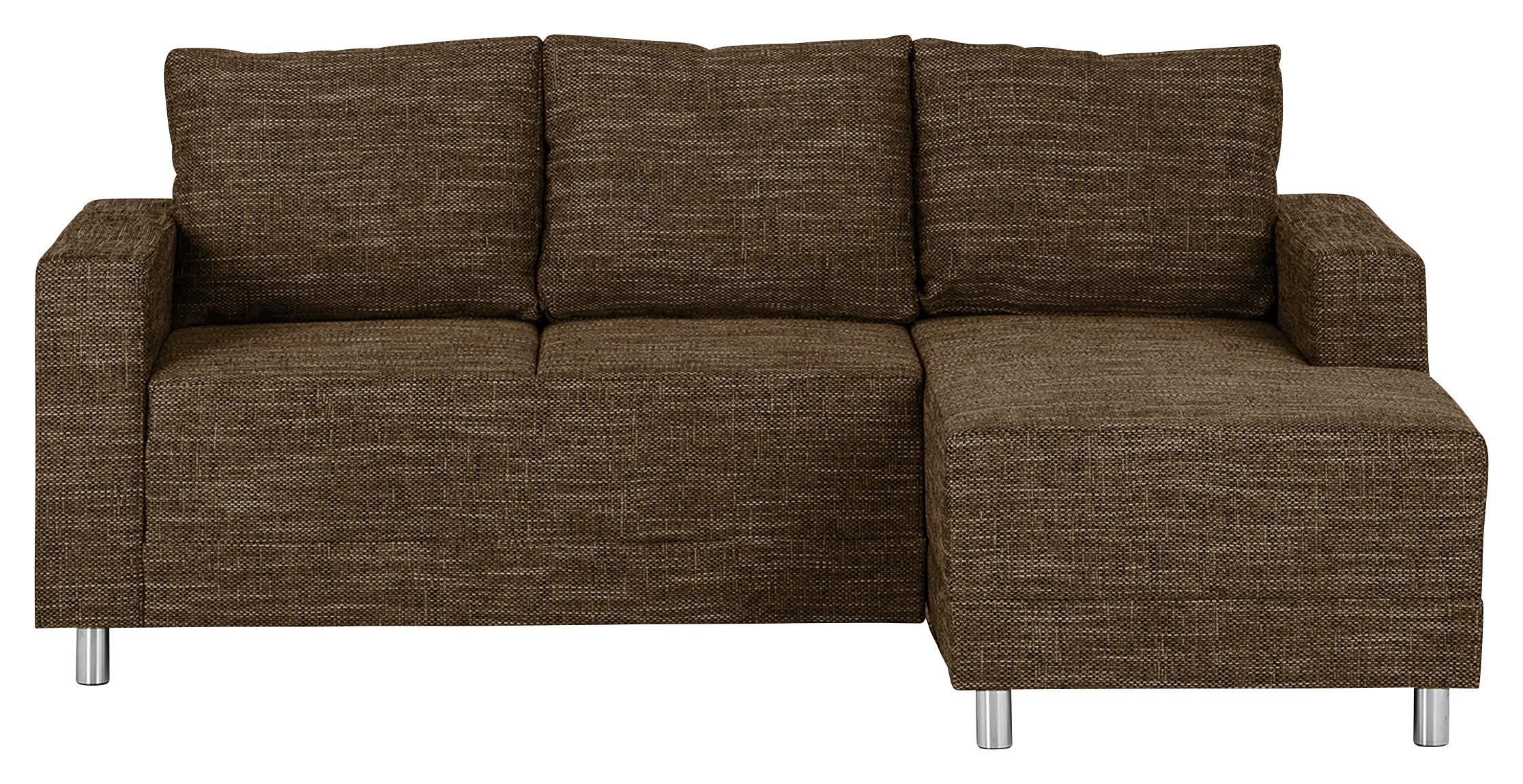 Ecksofa Grenwood Braun S: 200x144 cm - Chromfarben/Braun, Design, Textil (200/144cm) - MID.YOU