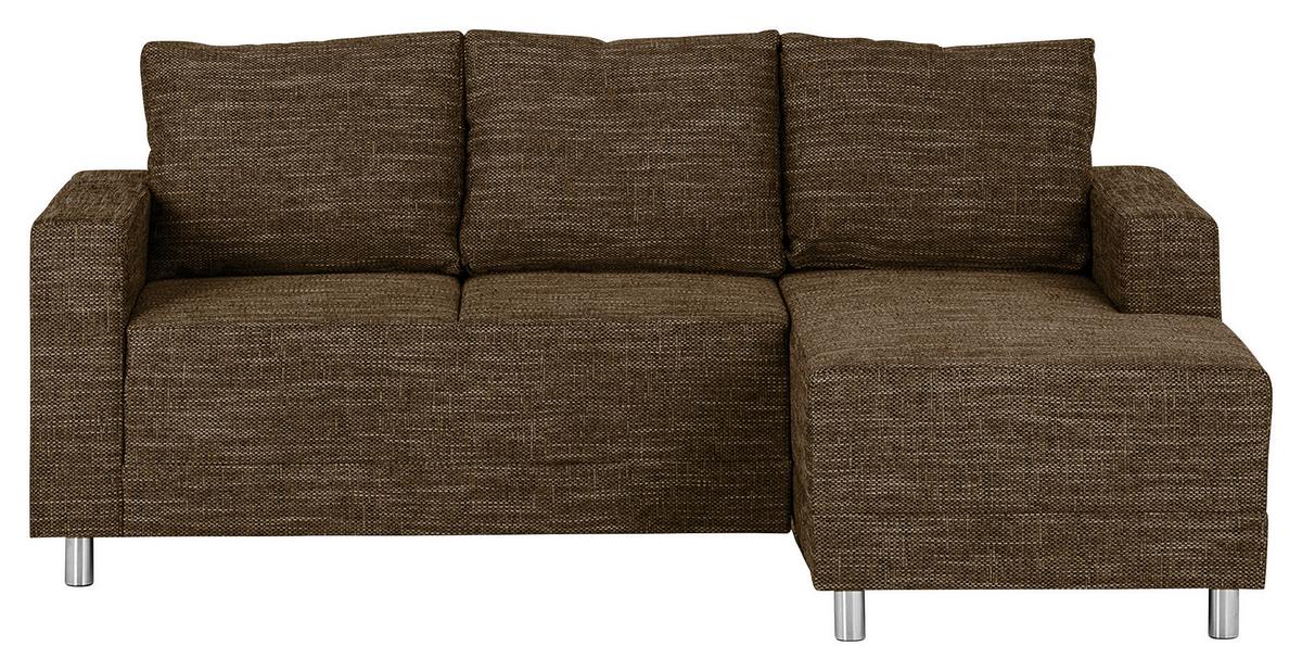 Ecksofa Grenwood Braun S: 200x144 Cm - Chromfarben/Braun, Design, Textil (200/144cm) - MID.YOU
