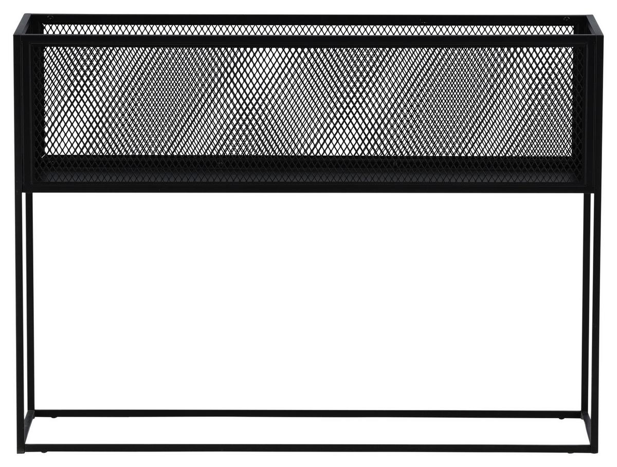 Bücherwand Netz - Schwarz, Design, Metall (110/80/30cm) - Livetastic