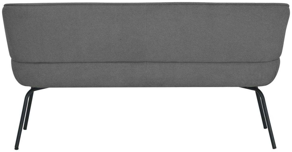 Sitzbank Serena Leinenoptik Grau, B: 160 cm - Schwarz/Grau, KONVENTIONELL, Holz/Textil (160/87/62cm)