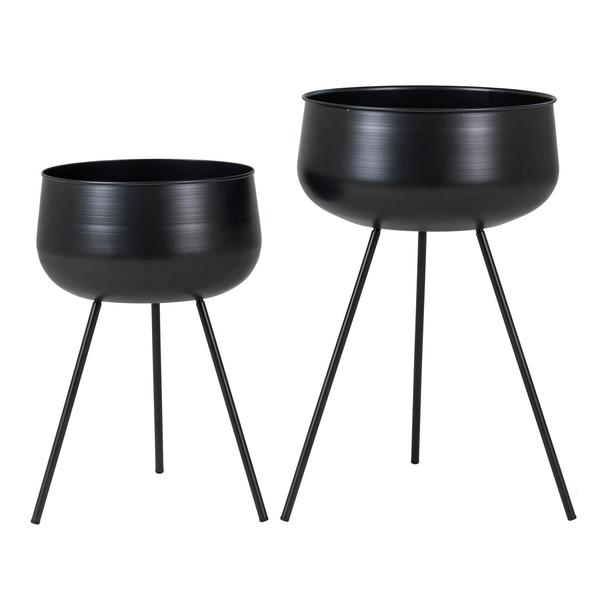 Pflanzentopf Ardola Schwarz D: 34 Cm - Schwarz, Basics, Metall (34/56cm)