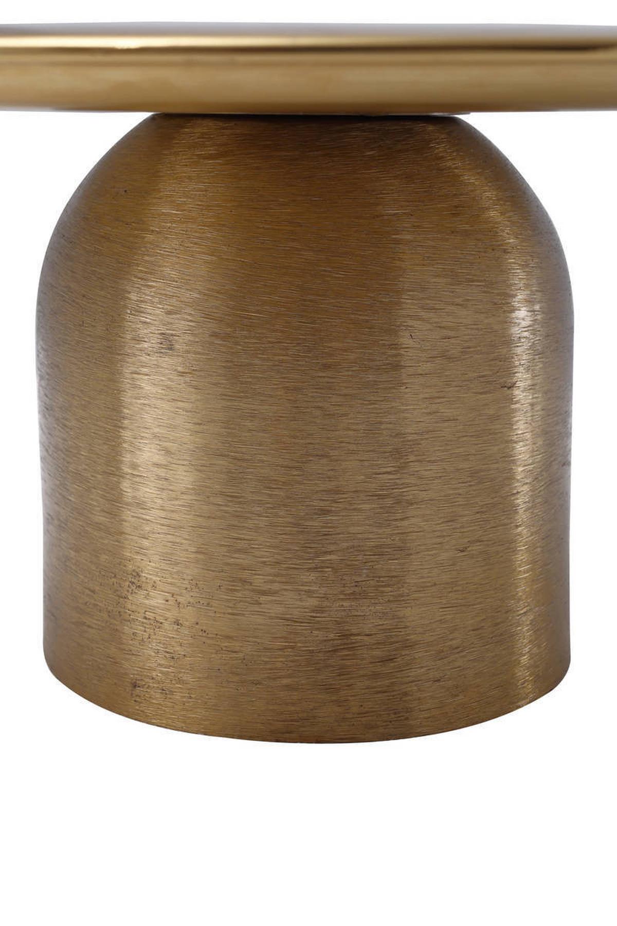 Tortenplatte Rund Eisen Art Deco D: 29 cm - Taupe/Goldfarben, Trend, Metall (29/14cm) - Kayoom