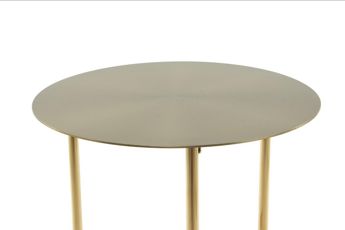 ODKLÁDACÍ STOLEK PERO 100 GOLD - barvy zlata, Design, kov (40/54/40cm) - Kayoom