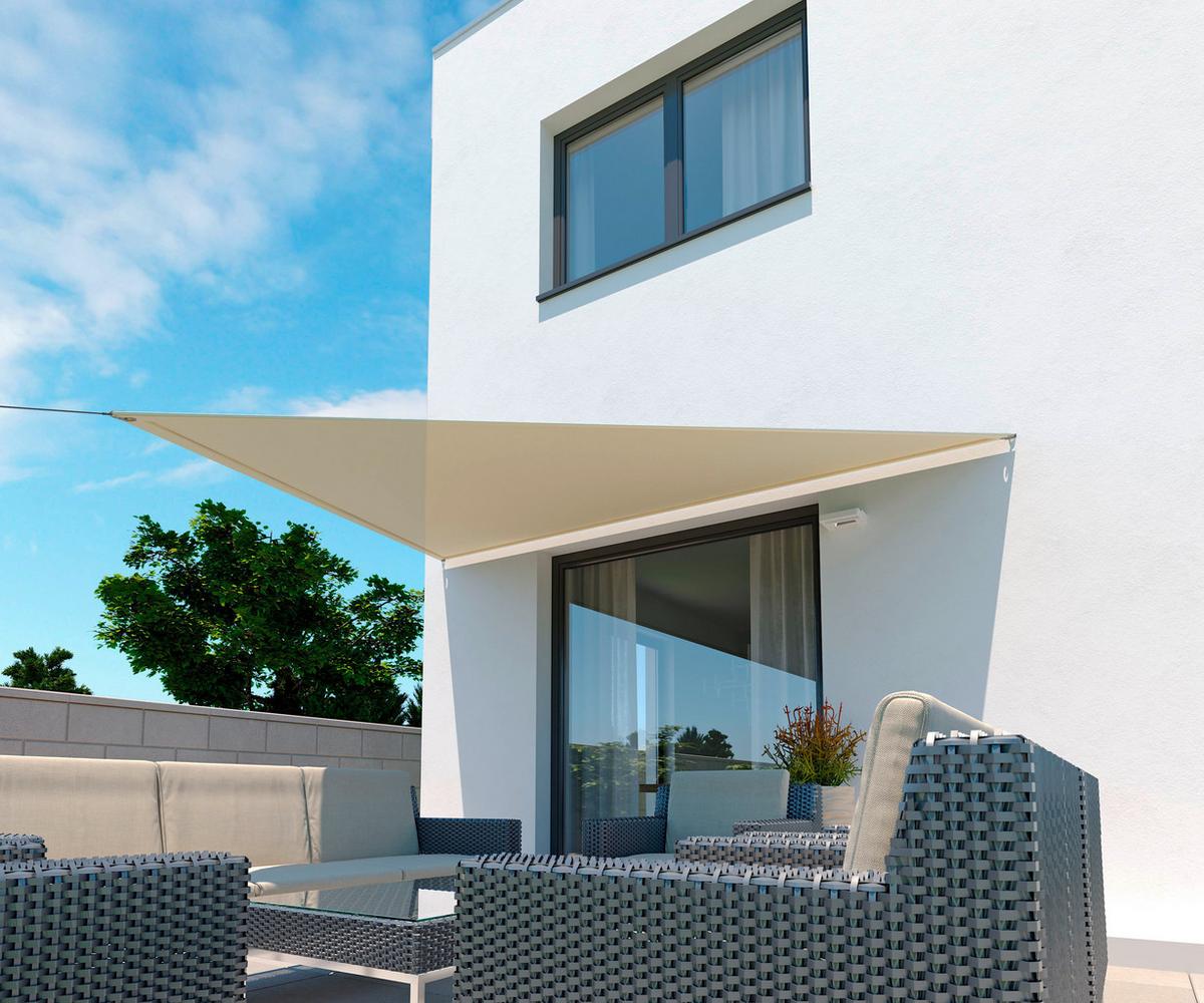 Kerti Napvitorla Háromszög Alakú - krémszínű, Modern, textil (360/360cm)