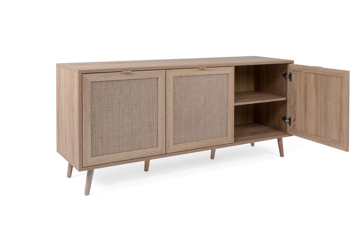 Sideboard Dekor Mit 3 Türen 150 cm Bali Sonoma Eiche - Sonoma Eiche, Natur, Holzwerkstoff (150/71/40cm) - MID.YOU