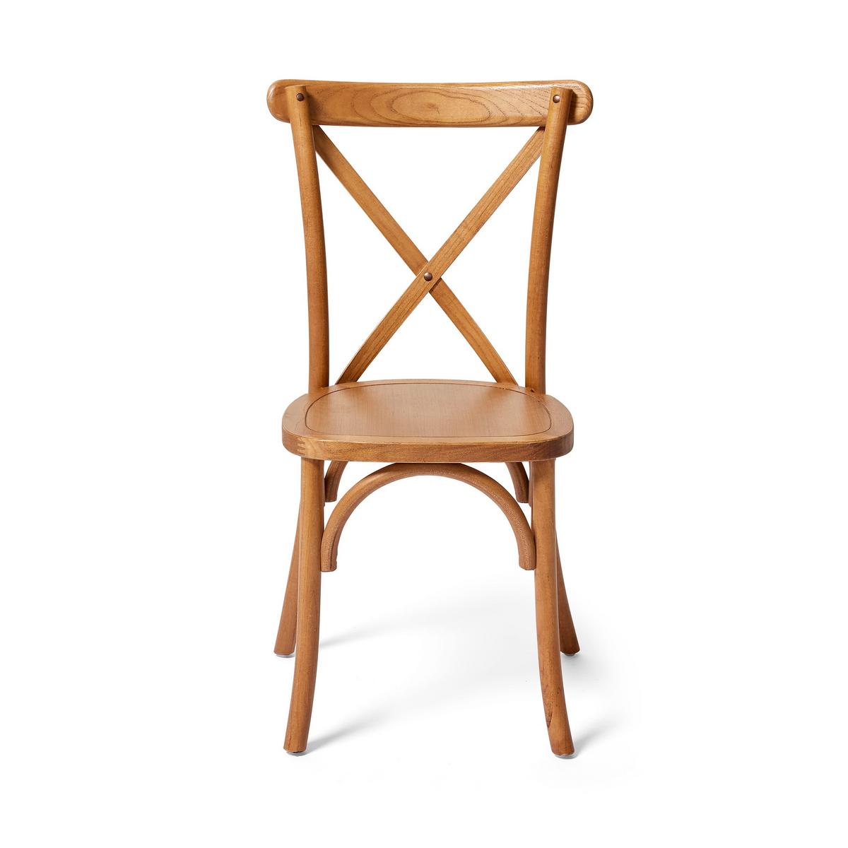 Stapelsessel Crossback Stapelstuhl - Braun, Basics, Holz (48/88/47cm)