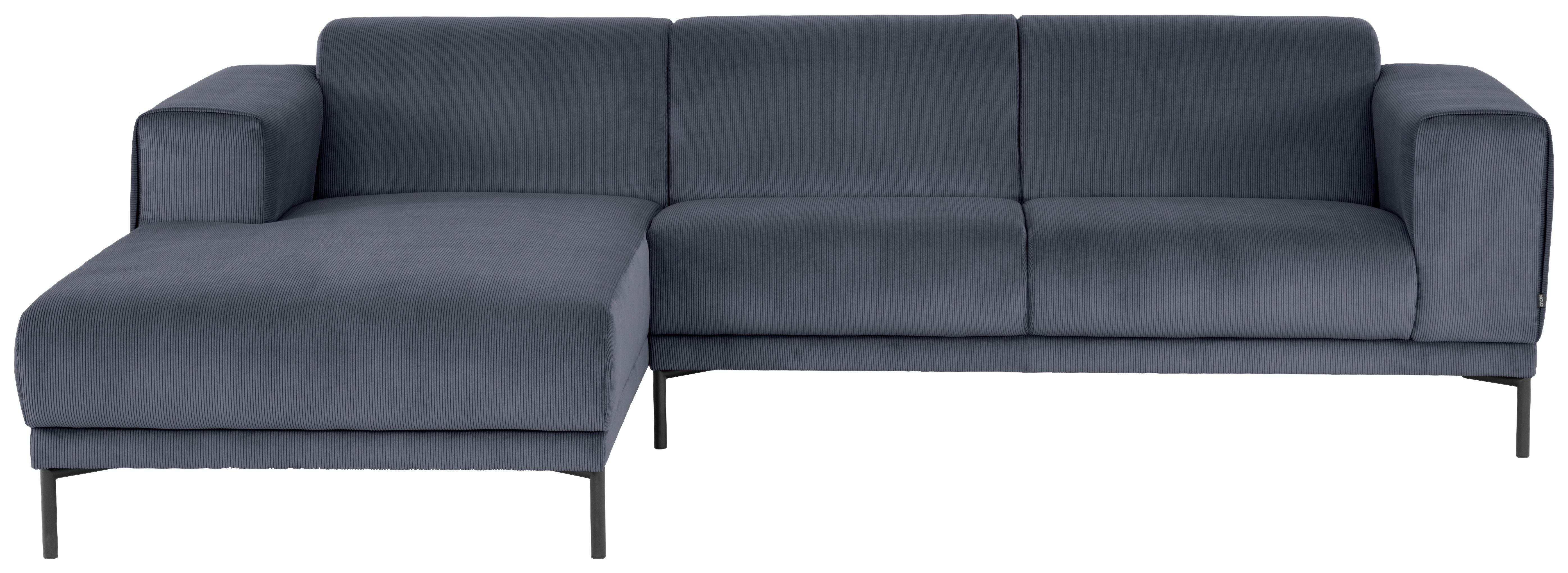 Ecksofa Erno Graublau S: 262 cm - Graublau/Schwarz, Design, Textil (262/183cm) - MID.YOU