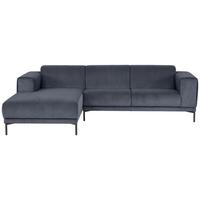Ecksofa Erno Graublau S: 262 cm - Graublau/Schwarz, Design, Textil (262/183cm) - MID.YOU