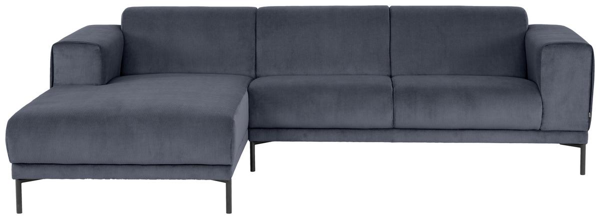 Ecksofa Erno Graublau S: 262 cm - Graublau/Schwarz, Design, Textil (262/183cm) - MID.YOU
