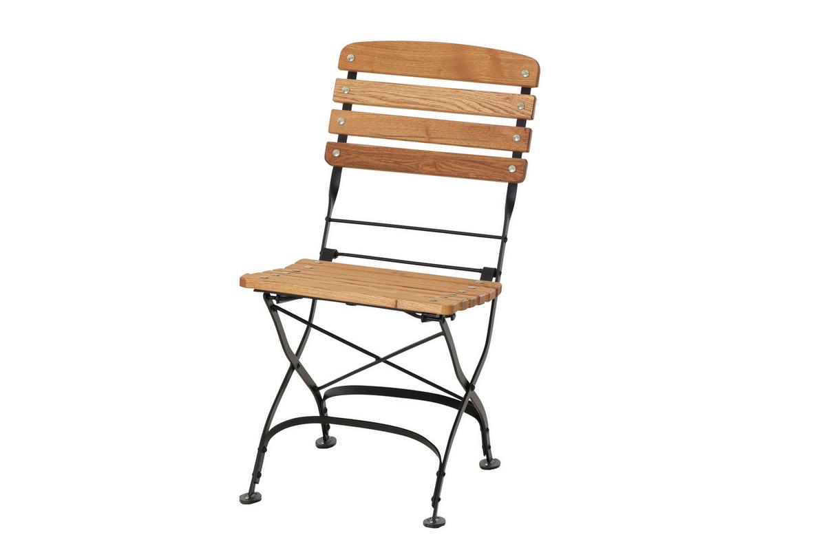 Gartenklappstuhl N05789 - Robinienfarben/Schwarz, KONVENTIONELL, Holz/Metall (60/87/57cm) - Siena Garden