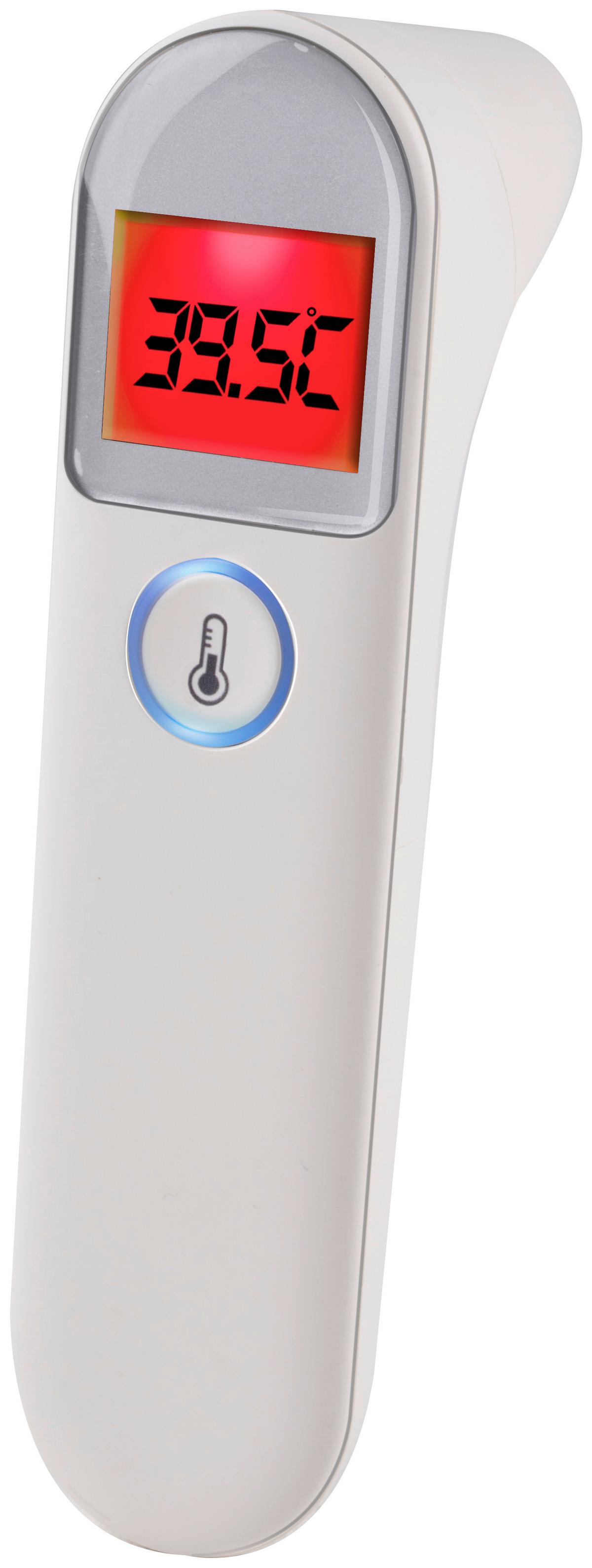 FIEBERTHERMOMETER 32-43 C Messwert - Weiß/Grau, Basics, Kunststoff/Metall (3,7/13,8/5,4cm) - Grund