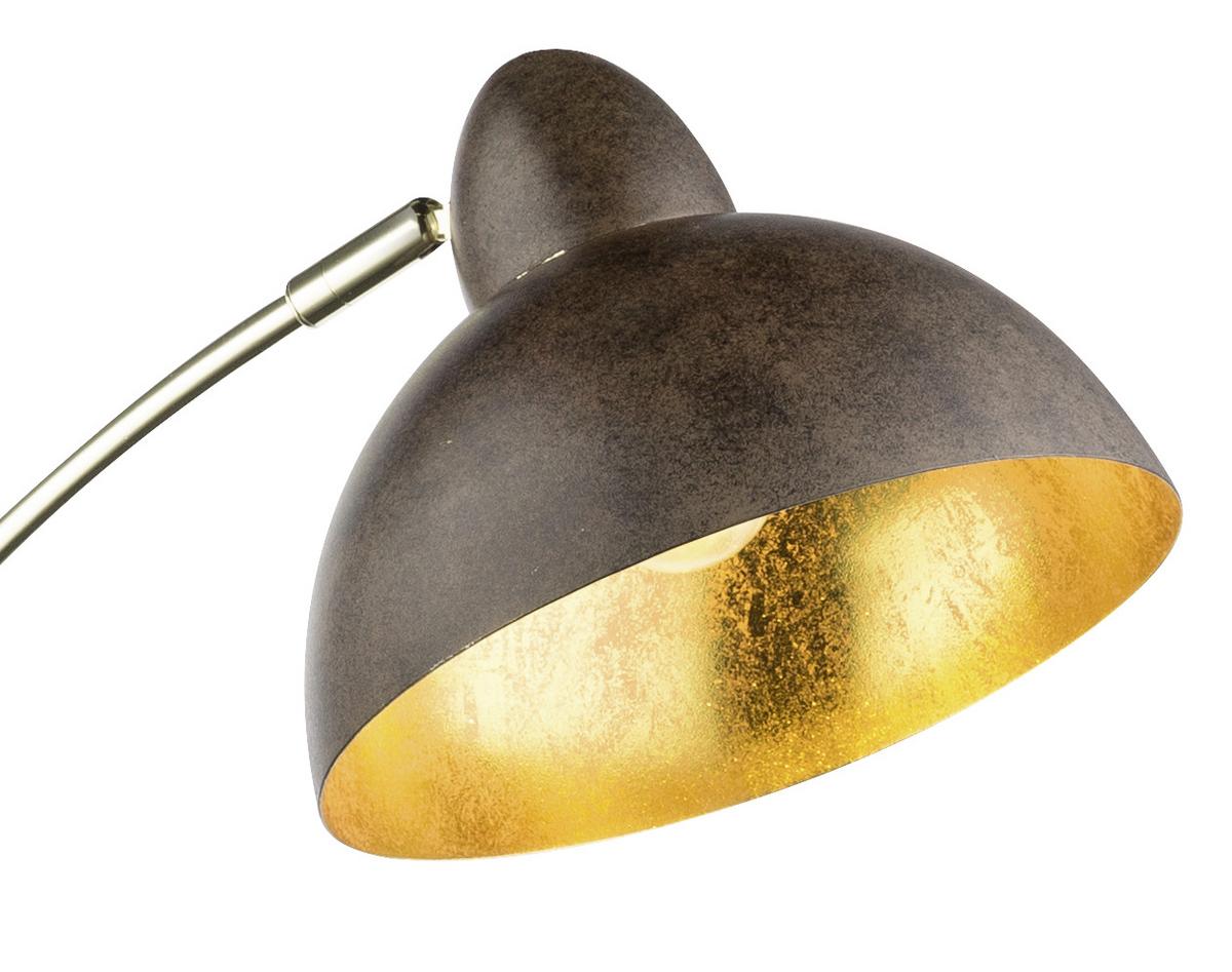 Stehlampe Gildo Goldfarben/rostfarben - Rostfarben/Goldfarben, Trend, Metall (50/23/155cm) - Globo