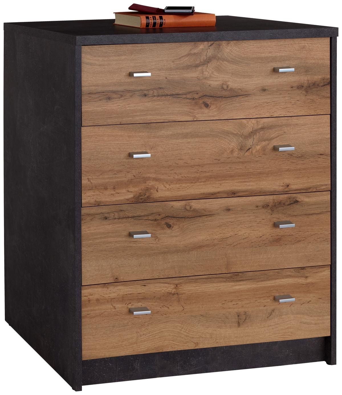 KOMODA 4-YOU YUK06 - sivá/farba duba, Modern, kompozitné drevo (74/85.4/44.3cm)