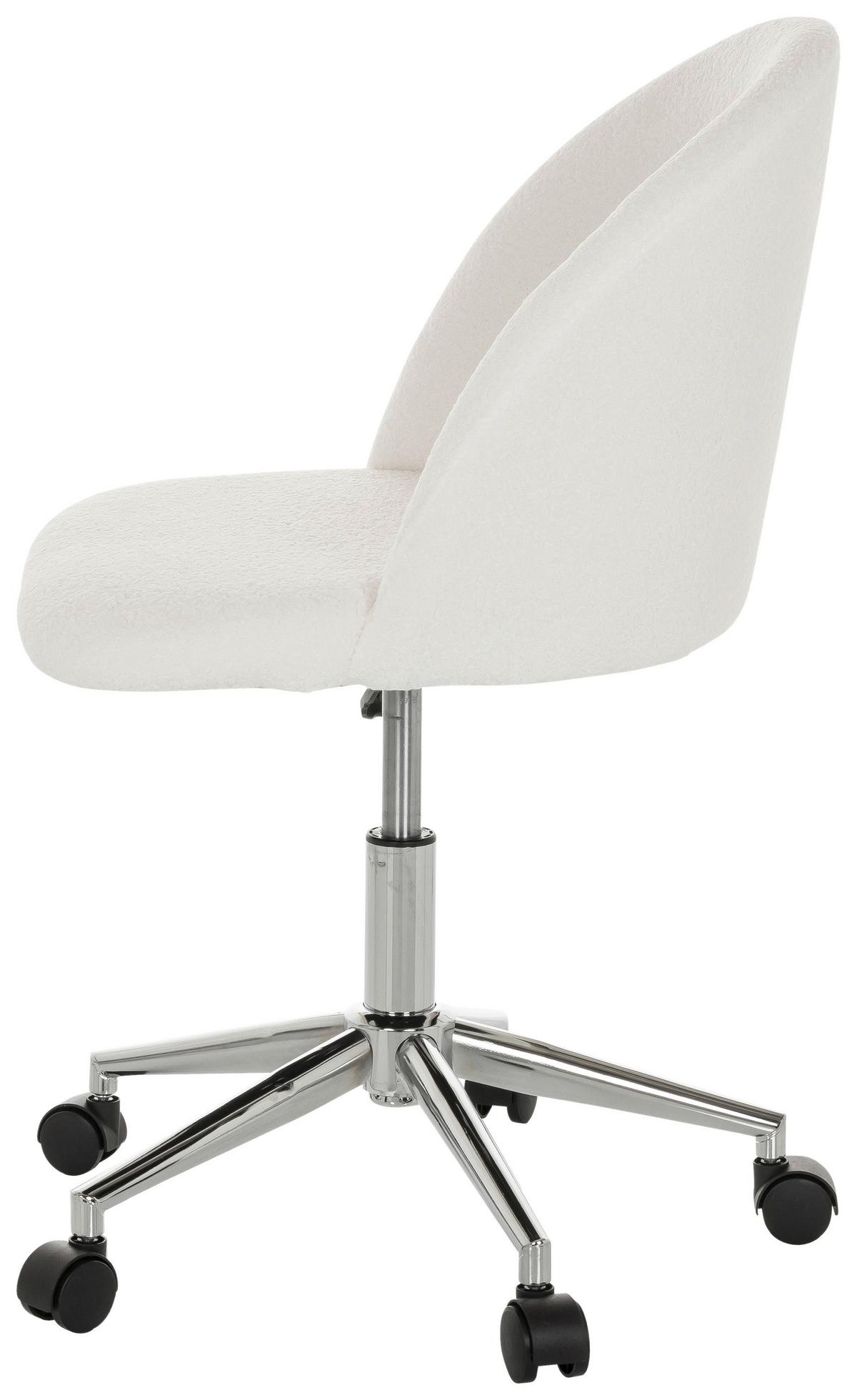 Drehstuhl Solao Ted - Chromfarben/Weiß, Basics, Kunststoff/Textil (49/77-87/55cm) - MID.YOU