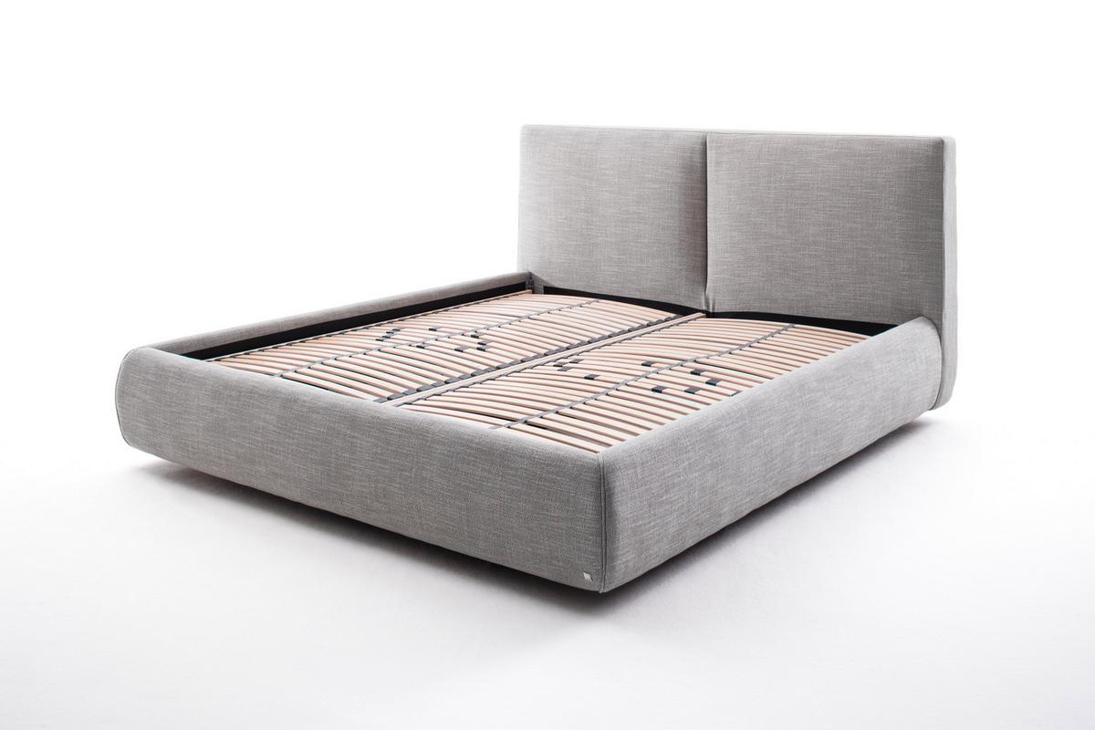Polsterbett Mit Lattenrost + Bettkasten 180x200 Atesio - Hellgrau/Naturfarben, MODERN, Holz/Textil (180/200cm) - Livetastic