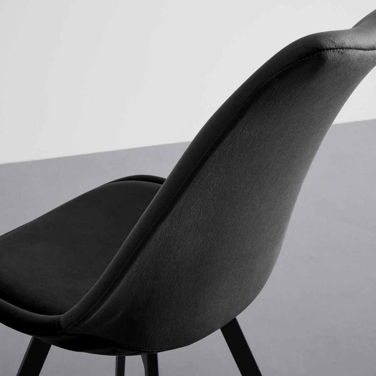 Židle ze sametu Mia - černá - černá, Moderní, kov/textil (45/84/55cm) - P & B