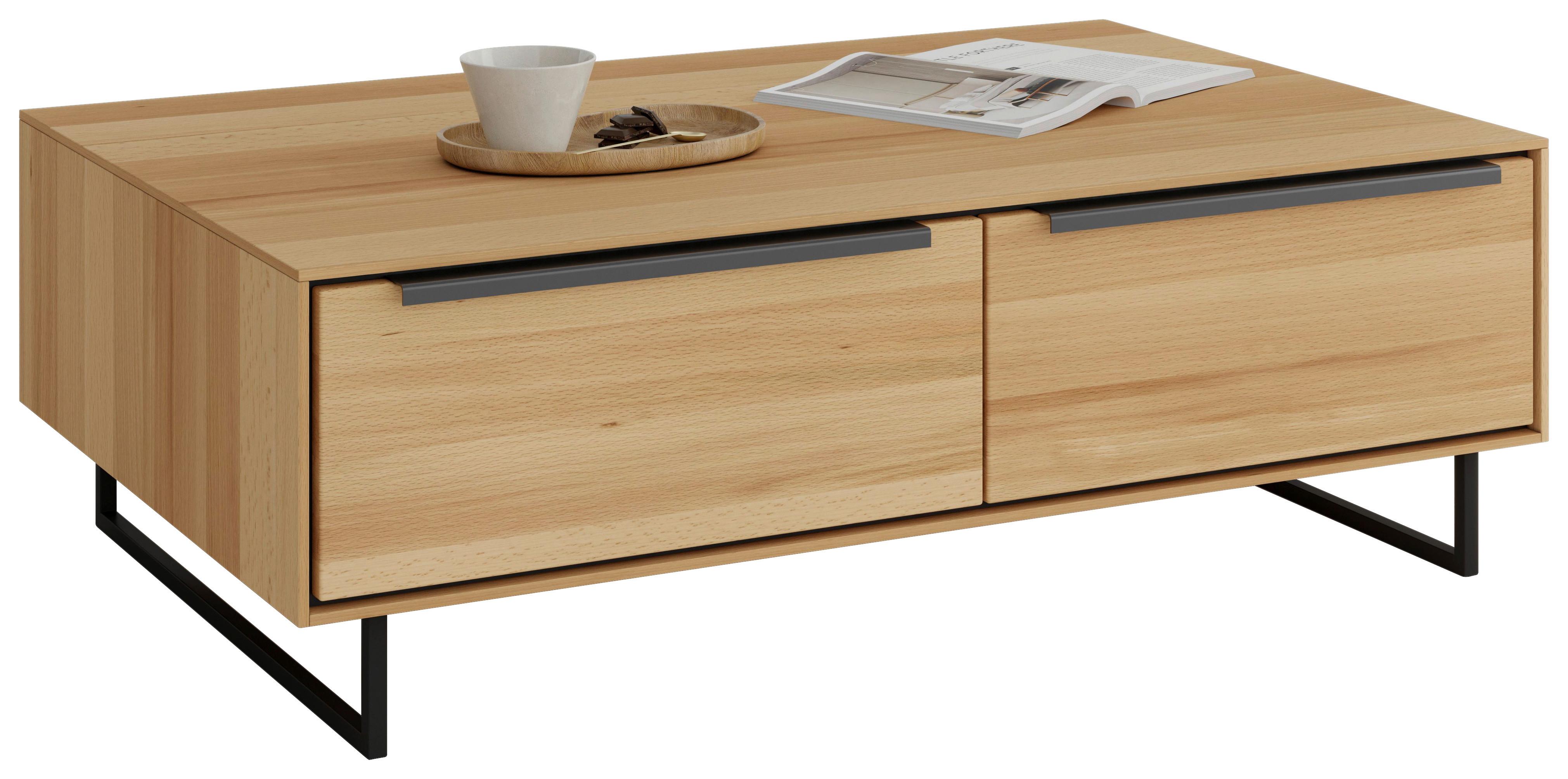 COUCHTISCH Brest Buchefarben L: 110cm - Buchefarben/Schwarz, Design, Holz/Holzwerkstoff (110/70/40cm) - Livetastic