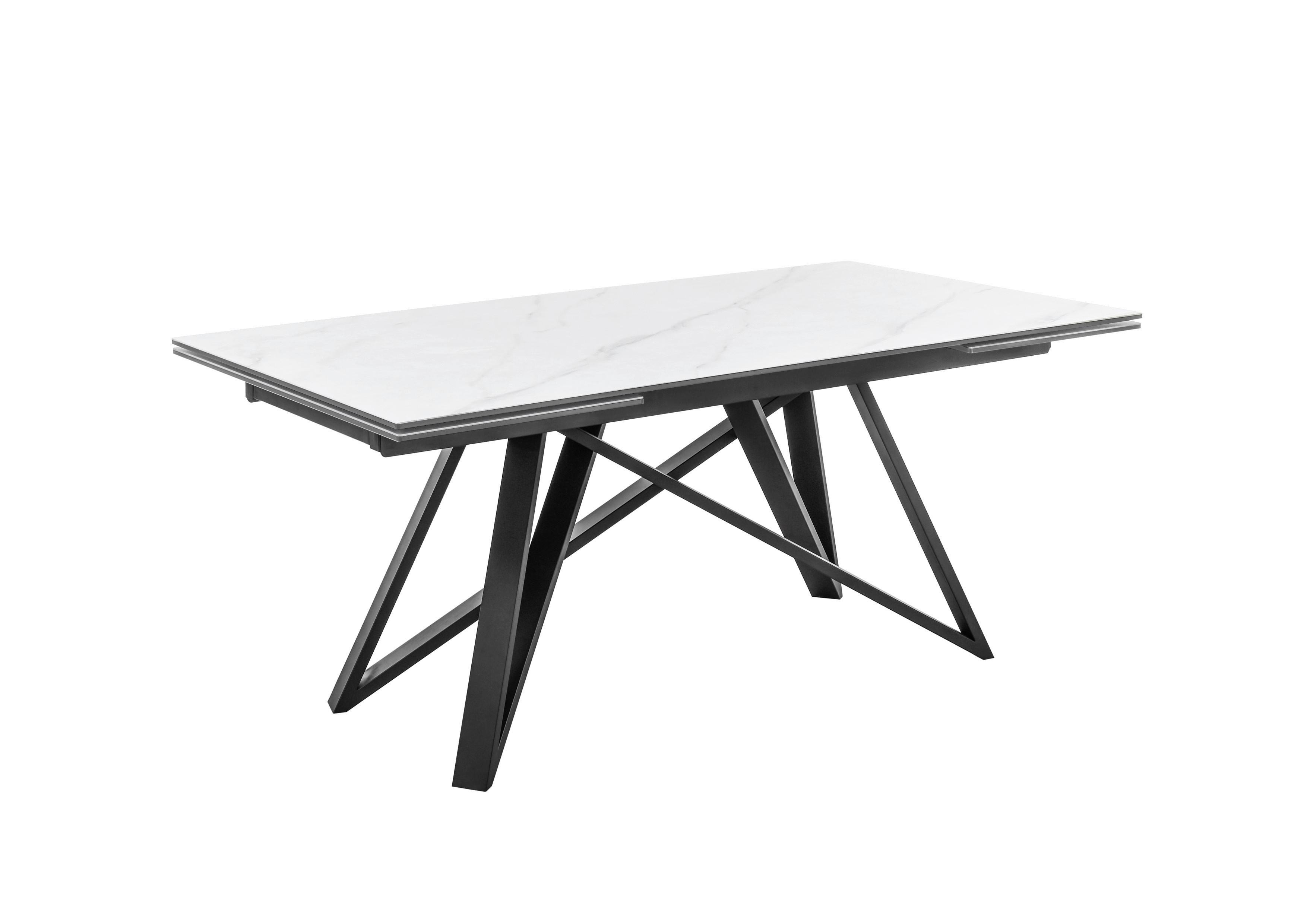 Esstisch Charly ausziehbar 180-280x75x95 cm Schwarz/Weiß - Schwarz/Weiß, MODERN, Keramik/Metall (180-280/75/95cm) - MID.YOU