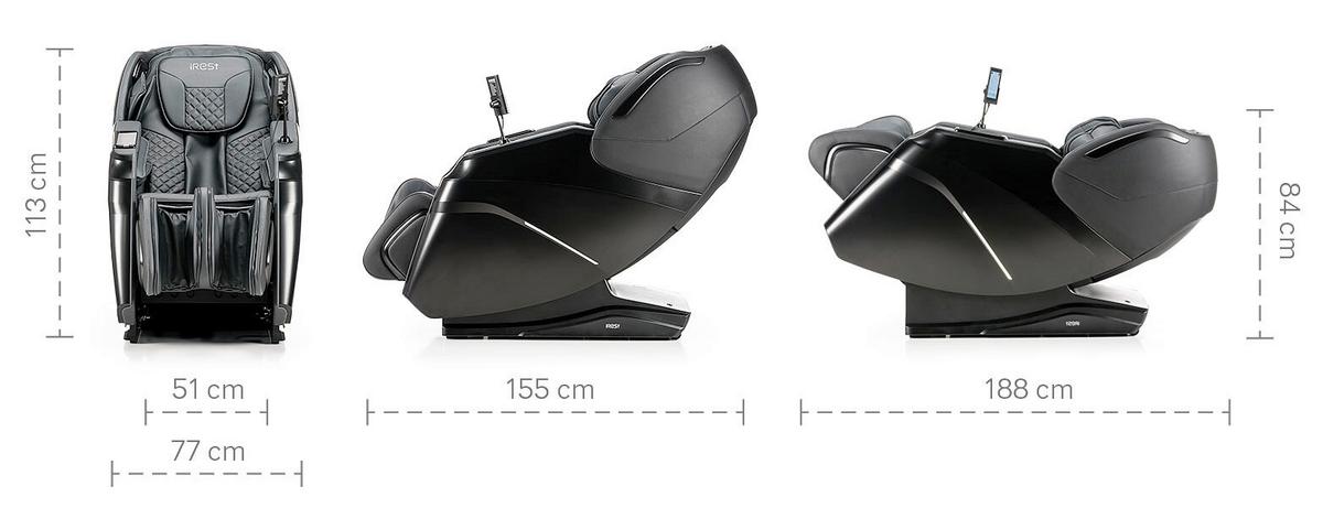 MASSAGESESSEL Schwarz B: 76cm - Schwarz, Basics, Kunststoff/Textil (76/113/155-175cm) - iRest