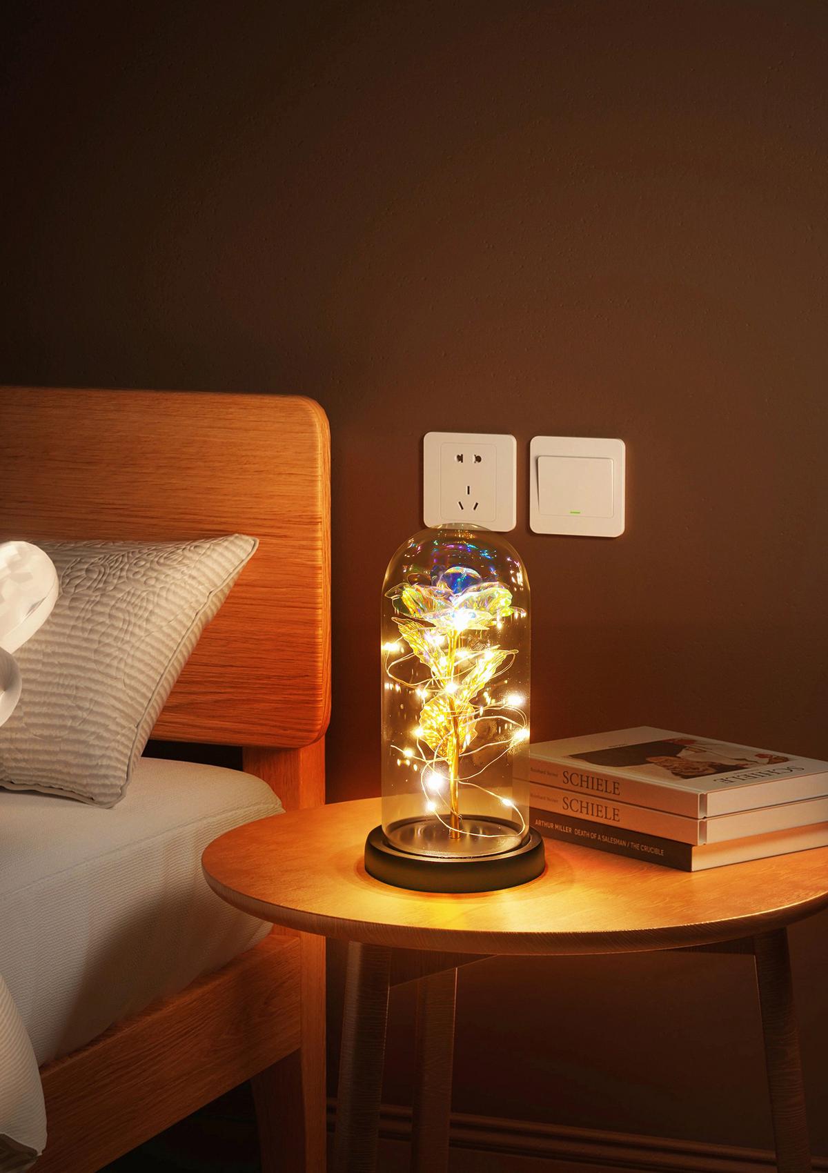 DEKORAČNÍ LED SVÍTIDLO FLOWI - černá/průhledné, Moderní, plast (11cm) - Mömax