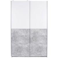 Schwebetürenschrank 125 Cm Victoria, Weiß/betonoptik - Eichefarben/Weiß, MODERN, Holzwerkstoff (125/196/62cm)