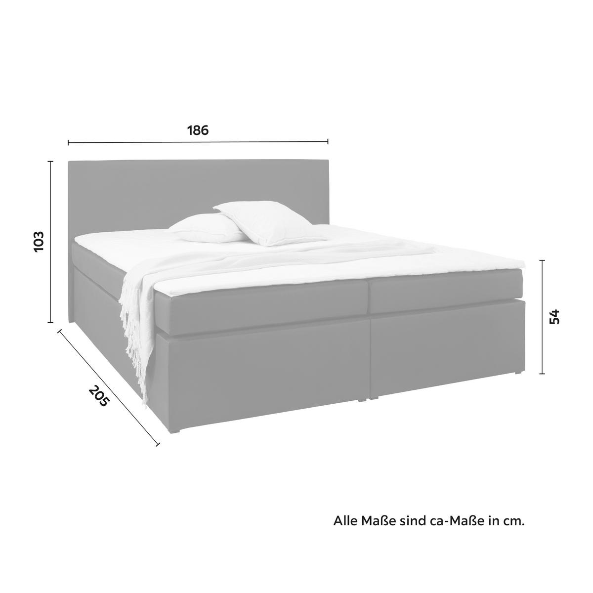 Boxspringová posteľ LUCY 180x200, sivá - sivá/antracitová, Modern, drevo/kompozitné drevo (180/200cm) - Bessagi Home